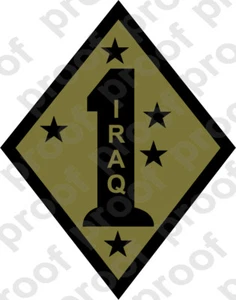 STICKER USMC UNIT 1ST MARINE DIVISION IRAQ OD ooo USMC Lisc# 20187 - Picture 1 of 1