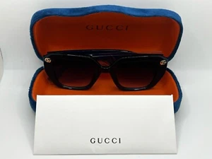 Lunettes de soleil Gucci GG3029S noires avec logo rouge/blanc/bleu or 52 mm verres unisexes - Photo 1/9