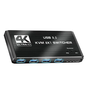4K 2 in 1 out HDMI Kvm Switch 2x1 Dual Monitor USB 3.0 HDMI KVM Switcher - Afbeelding 1 van 10