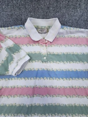 Поло Bugle Boy Company унисекс взрослый большой короткий рукав многоцветная цветочная полоса - Изображение 1 из 4