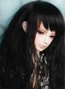 Peluca de muñeca 1/6 6-7" BJD negra rizada cabello ondulado esponjoso largo HUAL-r7 - Imagen 1 de 3