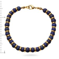 Sumerian Beaded Bracelet with Frosted Lapis Lazuli Beads