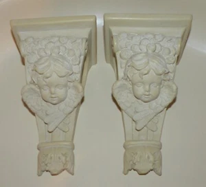 New Vintage Cherub Drapery Curtain Rod Wall Sconce Resin Swag Holder Gorgeous - Picture 1 of 4