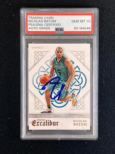 Tarjeta firmada 2015-16 Panini Excalibur #117 Nicolas Batum automática 10 PSA cuerno en losa - Imagen 1 de 2