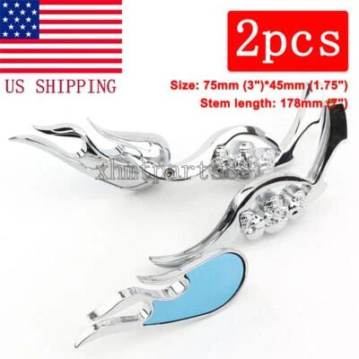 Espejos retrovisores cromados para motocicleta Kawasaki Vulcan 750 800 900 88 1500 1600 2000 EE. UU. Foto 1 de 4