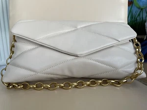 Mango Off White Handbag With Gold Chain Strap - Picture 1 of 9