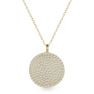 1.32 ct Moissanite  14K Yellow Gold Cluster Pendant 18" Necklace New Gift - Picture 1 of 9