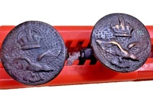 Vntg Design Victorian Era Eagle Crown Bronze/Copper Mens Cufflings - Picture 1 of 8