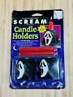 Vintage Halloween 1997 Scream Movie Ghost Face Mask Candle Holders