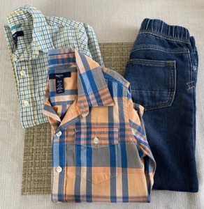 lot of 2 boys’ Gap long sleeved collared dress shirts & 1 jeans Small 6-7 Years - Picture 1 of 23