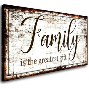 Family Canvas Wall Art for Living Room,Family is The Greatest Gift Word Paint... - Picture 1 of 7