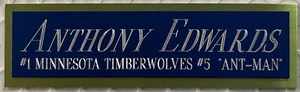 ANTHONY EDWARDS TIMBERWOLVES FOR NAMEPLATE Signed Basketball-JERSEY-PHOTO-FLOOR - Picture 1 of 4