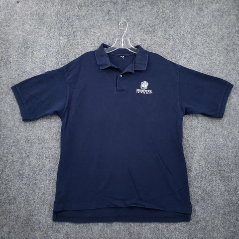 Georgetown Hoyas Polo Shirt Mens L Large Blue Jack The Bulldog College Football Cover