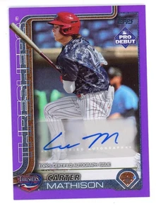2025 TOPPS PRO DEBUT PURPLE FOIL AUTO CARTER MATHISON 205/299 THRESHERS - Picture 1 of 1