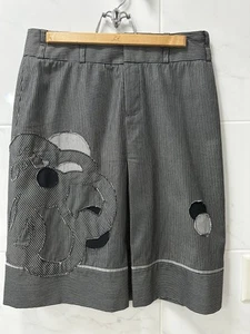 Vivienne Tam Skirt – Size 10 – Pinstripe with Abstract Appliqué – Unique Design - Picture 1 of 4
