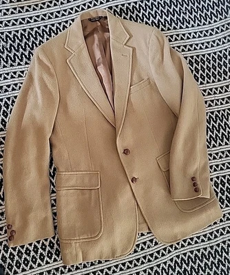 复古羊毛西装外套 运动 Coa Med 骆驼 棕褐色 骑行 教授 狩猎 夹克 美国 🇺🇸 — 第 1/4 张图片