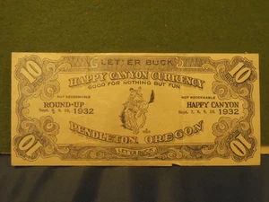 1931 10 $ Happy Canyon Währung Werbung Schein - Pendleton Oregon - Bild 1 von 2