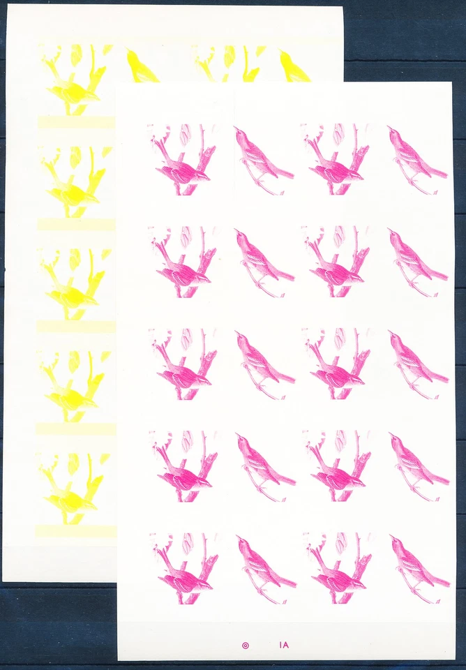 XE57296 Montserrat color proofs animals fauna flora birds sheets XXL MNH - Image 1 of 1