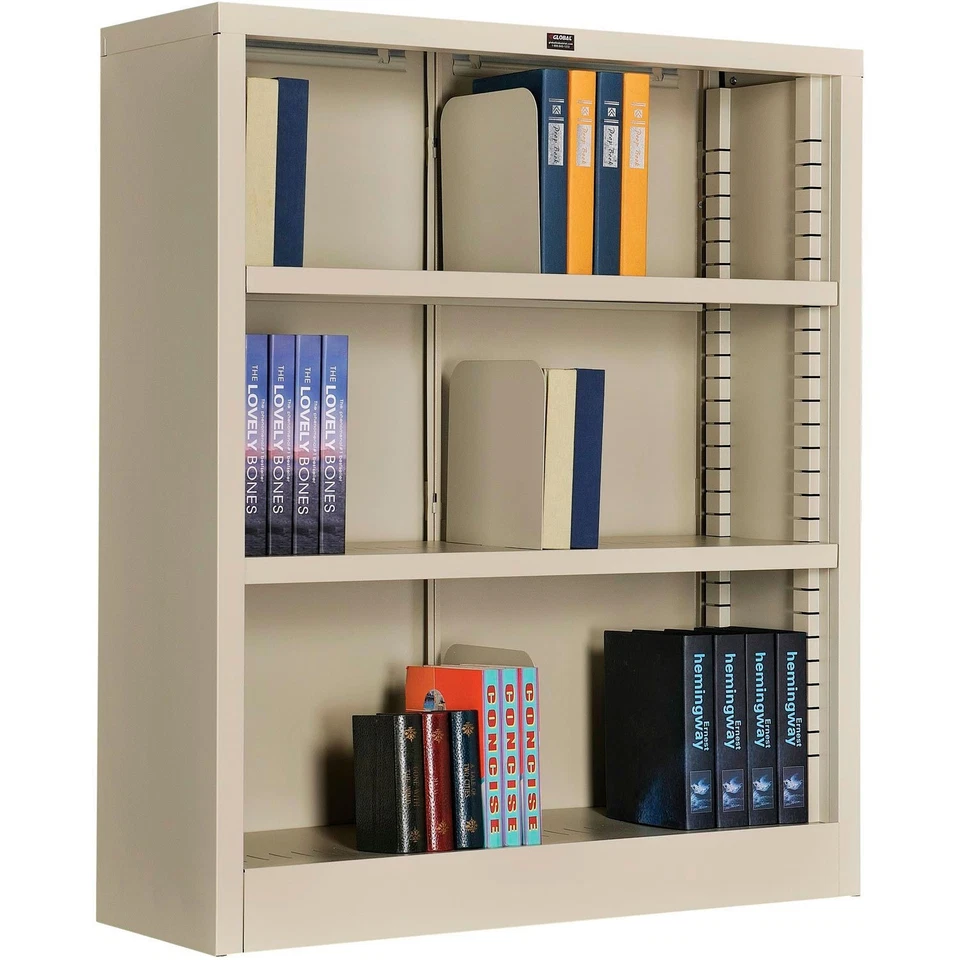 All Steel Bookcase 36" W x 12" D x 42" H Putty 3 Openings - Image 1 of 1