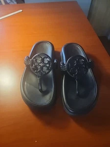 TORY BURCH MILLER Black CLOUD Puff Na SANDAL SIZE 9 Nappa Leather 139757 - Picture 1 of 11