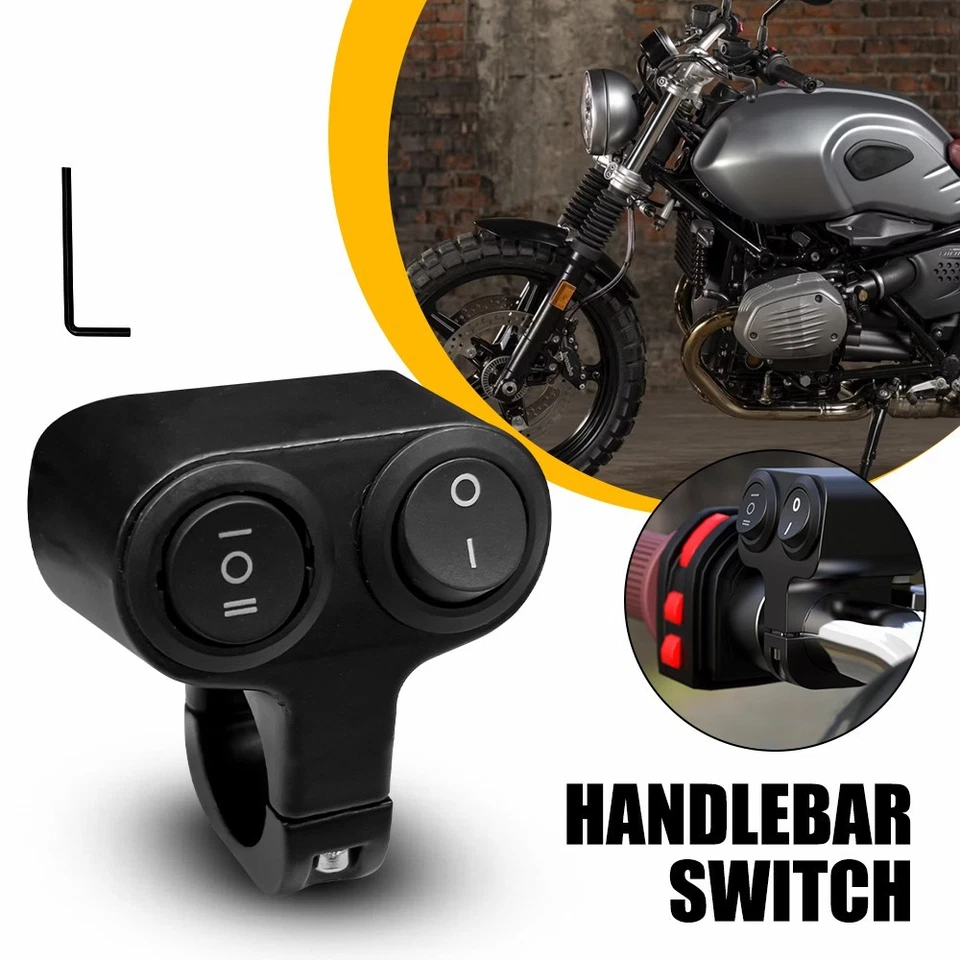 7/8" 22mm Motorcycle Switches Handlebar Mount ON-OFF Button Headlight FogLight N - Image 1 of 4