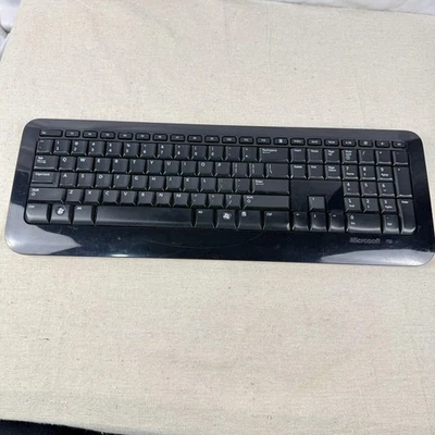 Microsoft Wireless Keyboard 800 Model 1455 Full Size 104-Key Black No Receiver - Image 1 of 4