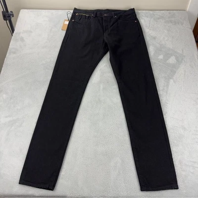 Edwin NWT Men's Sz 33x34 Akita Slim Tapered (AKT32) 13.5oz Rinsed Black Selvedge - Image 1 of 4