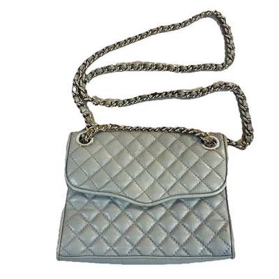 Cartera Bandolera Rebecca Minkoff Mini Affair Gris Cuero Acolchado Convertible Foto 1 de 4