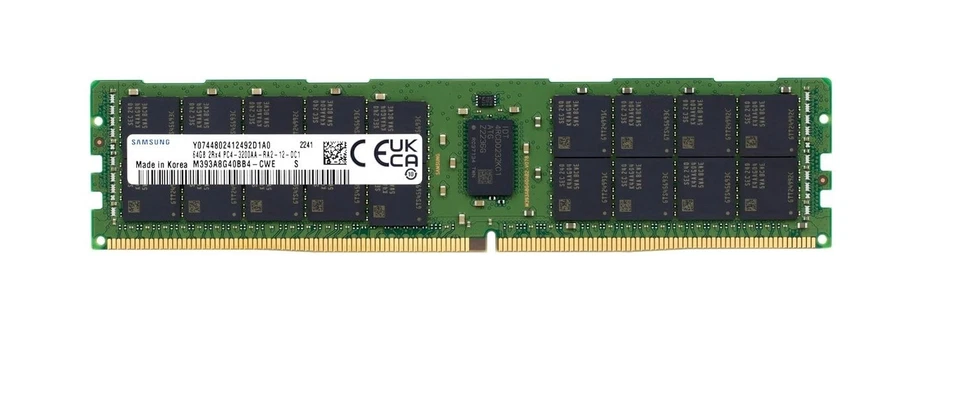 64GB Samsung PC4-25600 DDR4-3200Mbps 2Rx4 ECC Memory M393A8G40BB4-CWE - Image 1 of 1