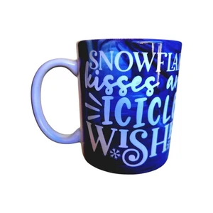 Coffee Quips Crafted  Snowflake Kisses and Icicle Wishes Ceramic Coffee  mug - Picture 1 of 6