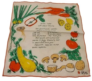 Vera Neumann Garden Salad with Yogurt Dressing Cloth Napkin READ - Picture 1 of 4