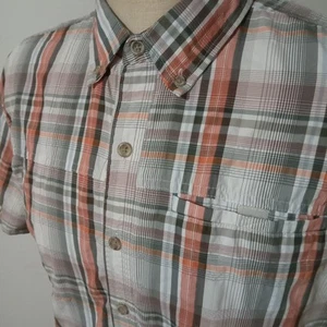 Eddie Bauer Mens TL Tall Large Button Up Short Sleeve Plaid Shirt Lightweight - Imagen 1 de 7