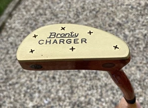Bronty Charger Left Handed Brass And Wood Headed Presentation Putter. - Picture 1 of 8