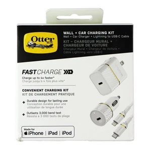 OtterBox Wall & Car Charging Kit (Wall & Car Charger & USB-C to 8-Pin Cable) - Picture 1 of 1
