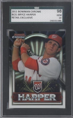 2011 Bowman Chrome Exclusive Topps Value Box Silver Bryce Harper SGC 10 GEM - Image 1 of 2