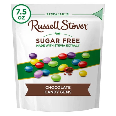 Russell Stover Sugar Free Chocolate Candy Gems 7.5 oz Stevia Sweetened - Image 1 of 4