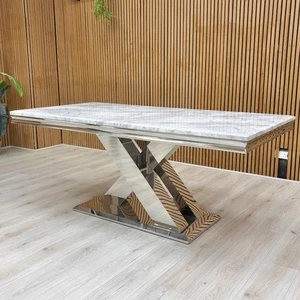 Mesa de comedor fija Furniture Village 'Dolce' efecto mármol tapa cerámica 180 cm NUEVO - Imagen 1 de 9