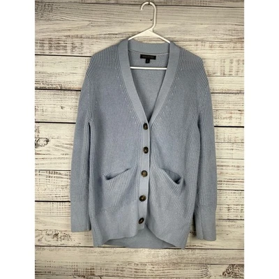 Cárdigan Banana Republic Lavable Lana Merino Azul Abuelo Costero Pequeño Grueso Foto 1 de 4