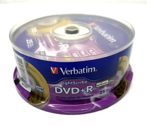 NUEVO SELLADO Pack de 25 Verbatim Lightscribe DVD+R Color Fondo 4.7 GB 16x 1.2 - Imagen 1 de 3