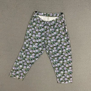 FLAX Pants Womens Small Multicolor Floral Acetate Knit Blend Carpi Mom Casual - Picture 1 of 10