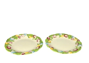 Temptations Ofengeschirr Figur Blumen 2 Speiseteller 10,5 in Tara erhöhte Tulpen - Bild 1 von 7