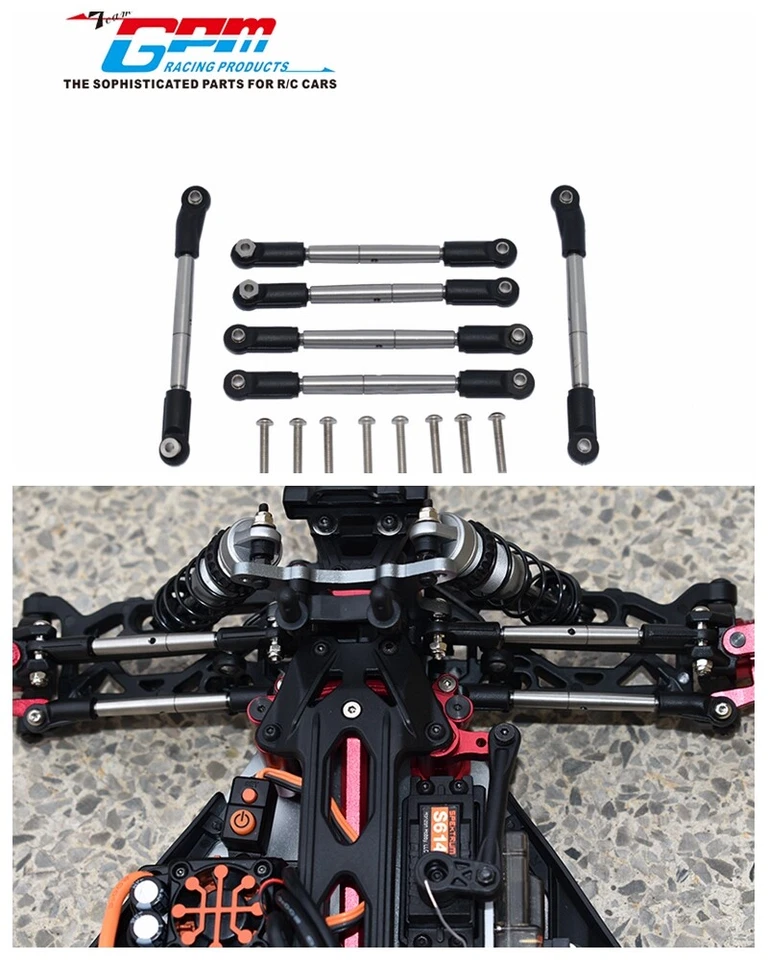 Stainless Tie Rod Adjustable Pull Rod for LOSI 1/10 LASERNUT TENACITY ULTRA 4 - Image 1 of 1