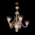 Vintage 5 Arm Clear Murano Glass Chandelier