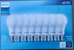 (16 Bulbs) Philips LED 100W Frosted Daylight A19 (Non-T20): 1500 Lumens, 5000K - Picture 1 of 3