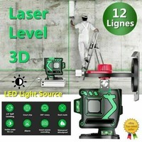 12 Lines 360 ° Horizontal&Vertical Cross 3D Green Laser Level Self Leveling GFUS