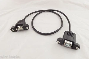 10x USB 2.0 A Female To B Female Socket Panel Mount Screw Extension Cable 1.5ft - Picture 1 of 6