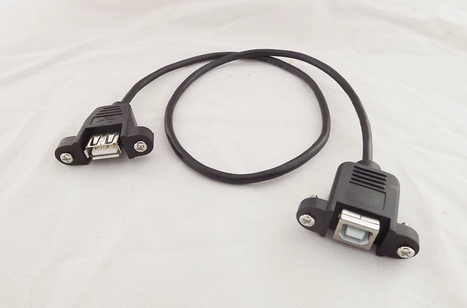 10x USB 2.0 A Female To B Female Socket Panel Mount Screw Extension Cable 1.5ft - Image 1 of 1