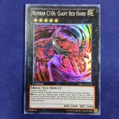 Number C106: Giant Red Hand DRLG-EN049 Dragons of Legend 1st Edition LP - Image 1 of 4