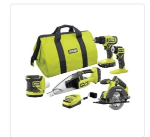 Ryobi ONE+ 18V Cordless 5-Tool Combo Kit with (2) 1.5 Ah Batteries, Charger, - Picture 1 of 1