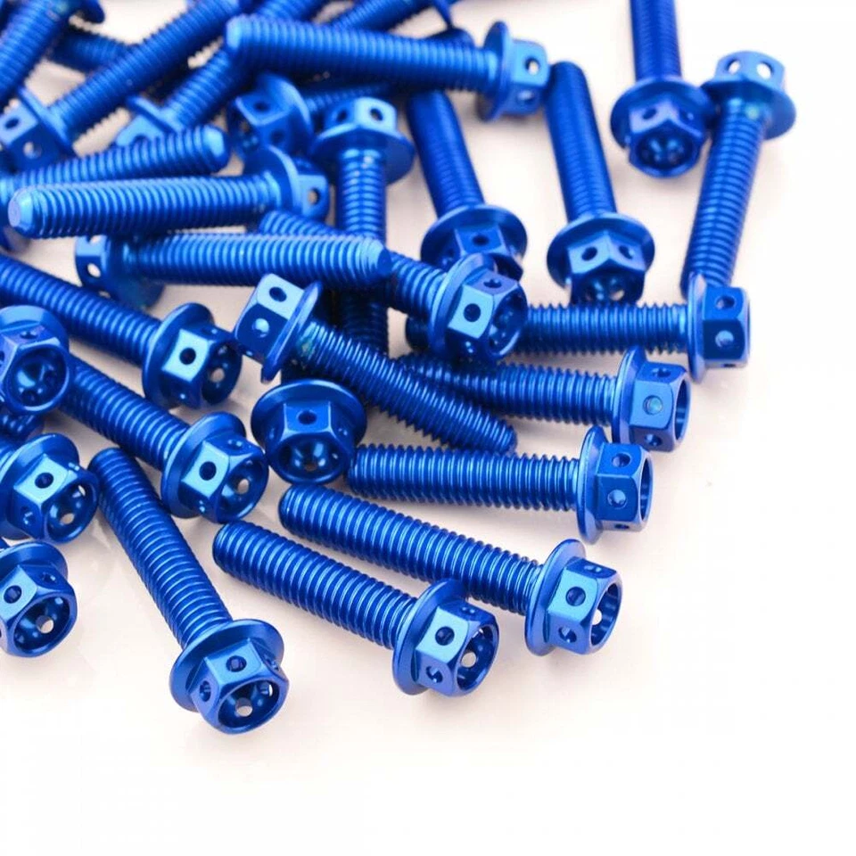 Kit de motor hexagonal perforado de carrera de aluminio Aprilia TUONO 125 17-20 azul Foto 1 de 1